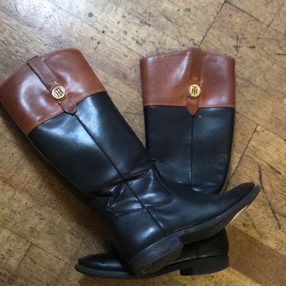 Tommy Hilfiger Leather Riding Boots - Picture 6 of 6